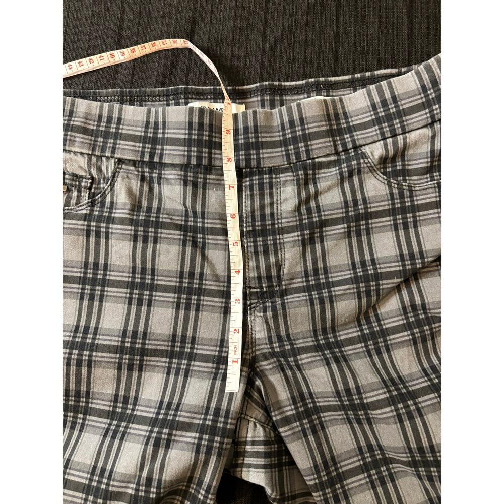 NINE WEST Wm Sz 12 Glasgow Plaid Heidi Pull-On Pants Charcoal Gray & Black - Picture 5 of 8